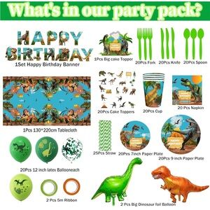Dinosaur Party Supplies Set for 20 guests